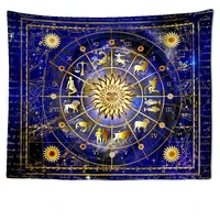 golden sun star symbol magic array tapestry wall hanging bohemian hippie planet psychedelic witchcraft room decor