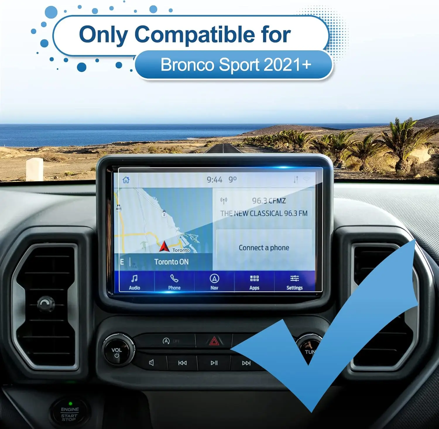 Для Ford Bronco Sport 2021 2022 2023 2024 8-inch SYNC 3 GPS навигация Сенсорный экран
