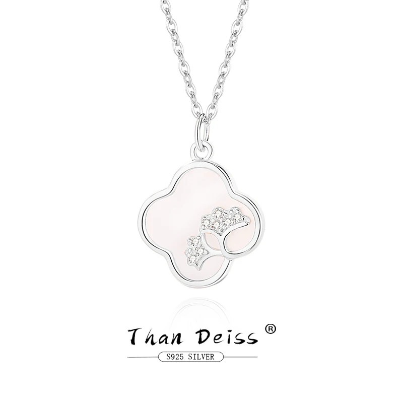 

925 Silver White Mother-of-pearl Clover Necklace For Women Light Luxury Elegant Fashion Temperament Bouquet Pendant Necklace