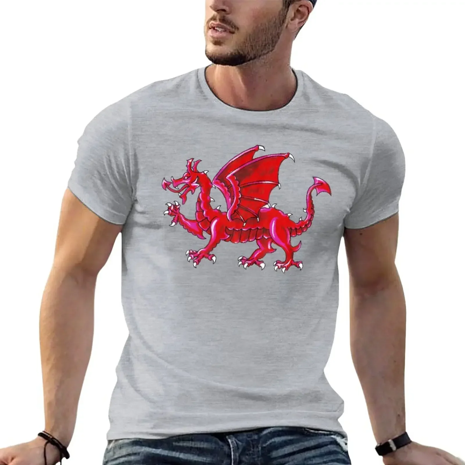Футболка Cymru Dragon с принтом животных для мальчиков блузка аниме одежда мужчин