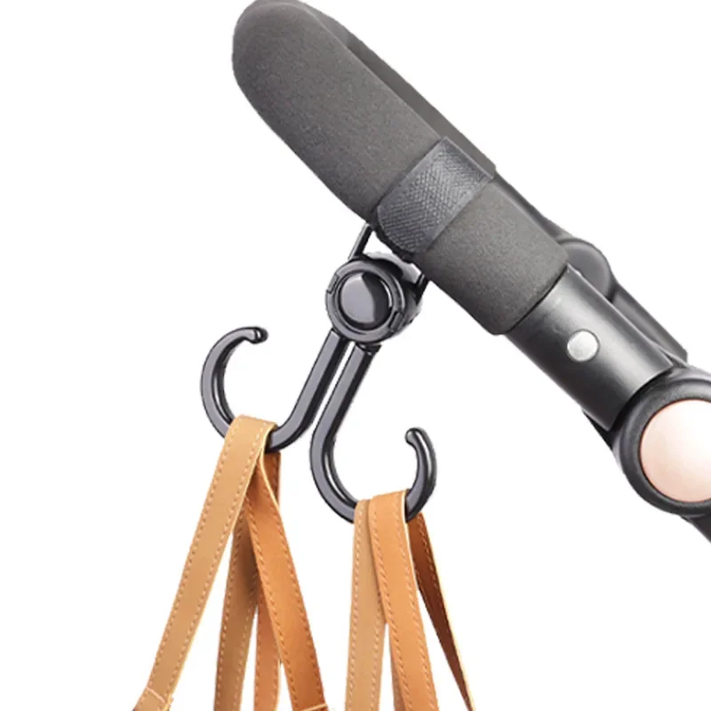 

1/2 piece double hook motorcycle bicycle hook with 360 degree rotation adjustment hook and loop buckle baby stroller accessories