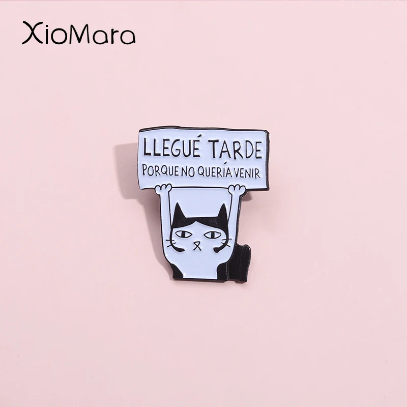 Модная испанская брошь с котом унисекс металлические украшения модные броши в