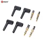 2 шт. 90 градусов 3,5 мм штекер для стереогарнитуры 3 4 полюса 3,5 позолоченные черные аудио штекеры переходник соединитель