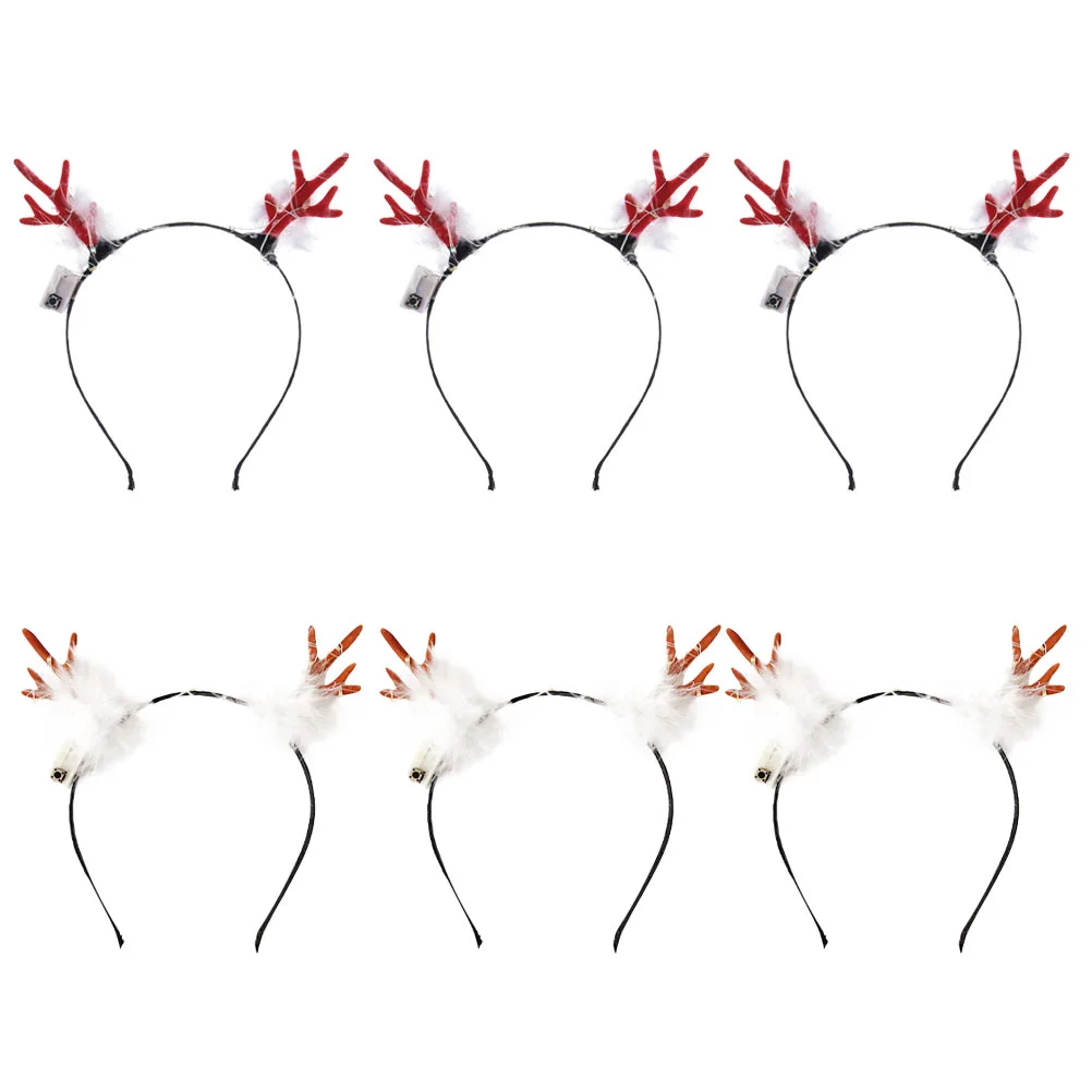 

6 шт., светящиеся рождественские аксессуары для волос