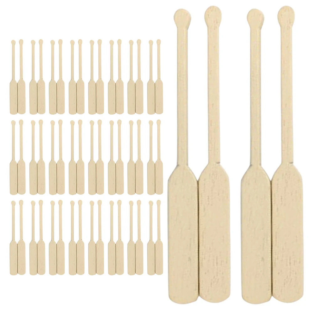 

24 Pairs Landscaping Reusable Wood Miniatures DIY Craft Accessories Miniatures Paddles for Landscaping House Kids Indooe