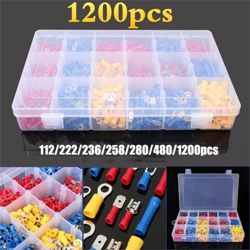

Cable Lugs Assortment Kit Wire Flat Female and Male Insulated Electric Wire Cable Connectors Electrical Crimp Terminals Set Kit
