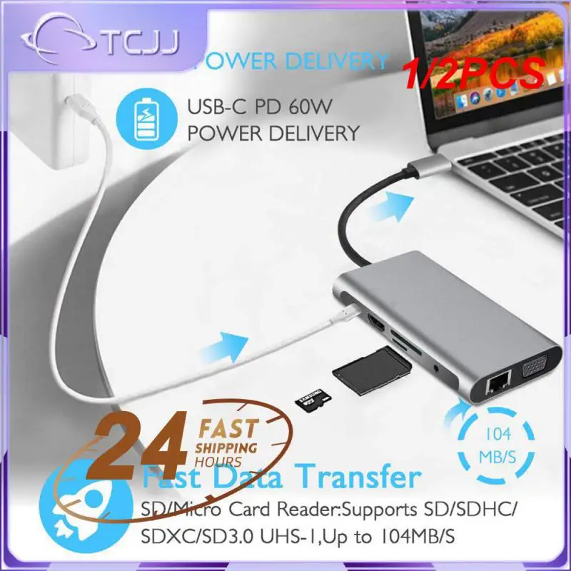 

1/2 шт. dodocool 14-в-1 USB C концентратор 4K VGA LAN SD-карты порты USB 3,0 USB 2,0 3,5 мм аудио для USB C док-станции для Type-c