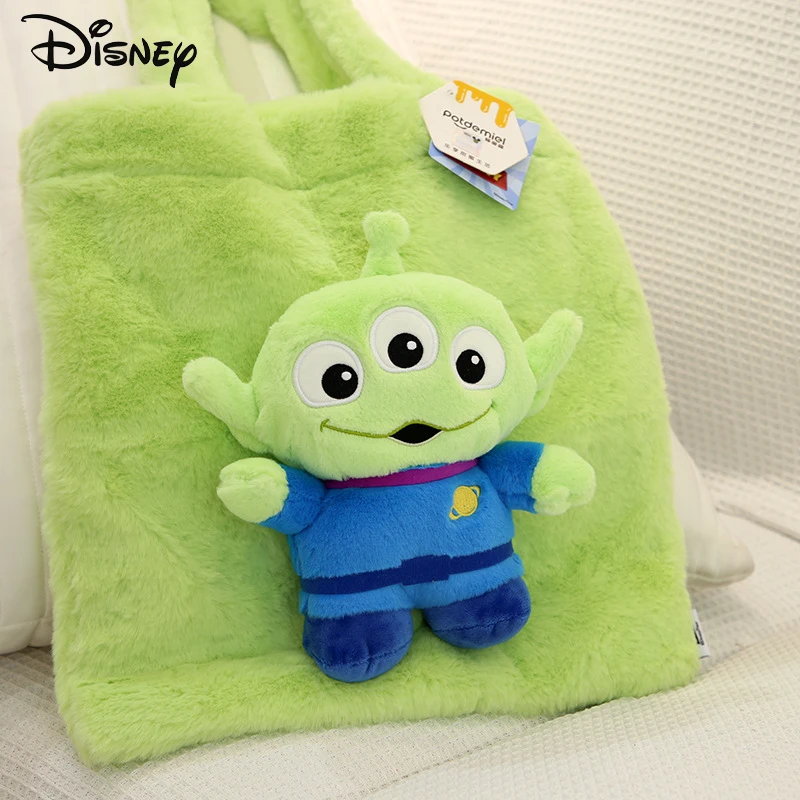 

Disney Pixar Film Toy Story Alien Plush Cute Doll Stuffed Animal Green High-capacity Shoulder Bag Cartoon Toy Gift For Kids Girl