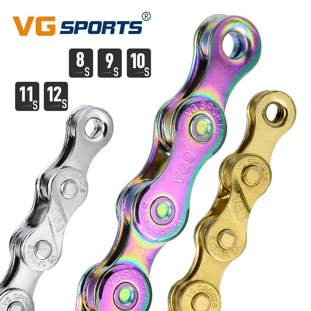 

VG Sports 116/126 Links MTB Bicycle Chain 6 7 8 9 10 11 12 Speed Velocidade 8s 9s 10s 11s 12s Mountain Road Bike Chains Part
