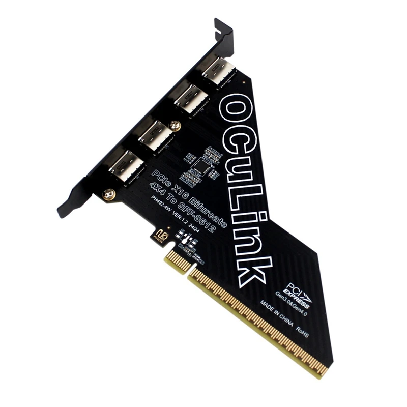Карта адаптера Pcie 4 0 X16 на порта Oculink SFF-8611 и 8612