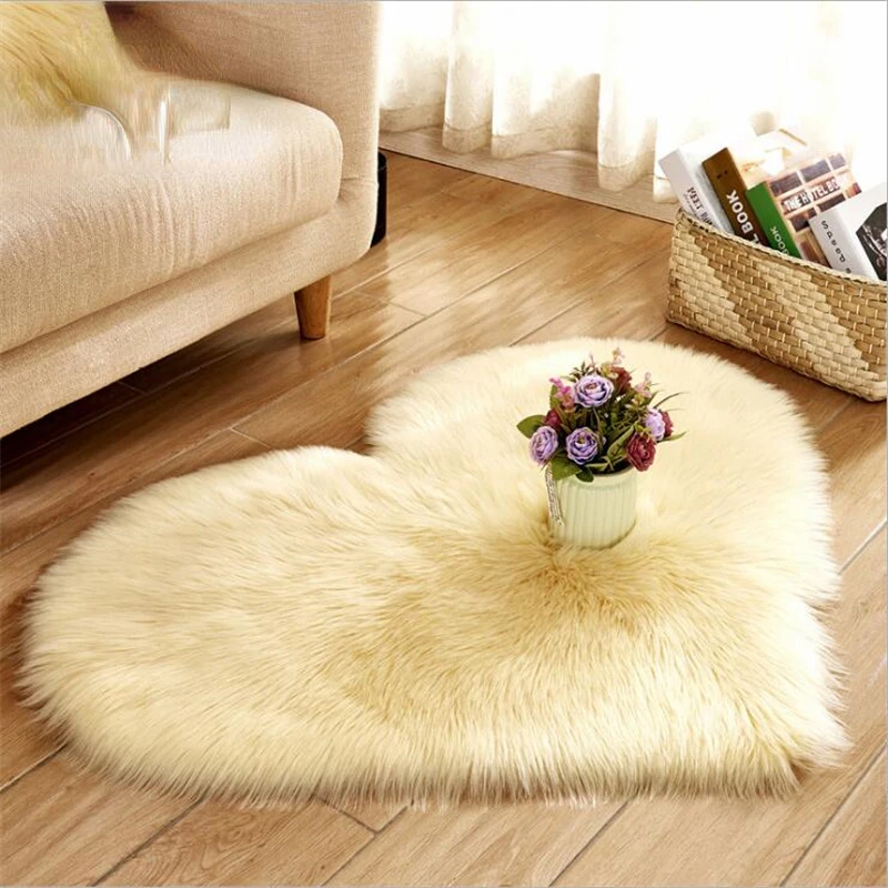 

Wool Imitation Soft Sheepskin Rugs Faux Fur Non Slip Bedroom Shaggy Carpet Living Room Mats tappeto cucina round rug