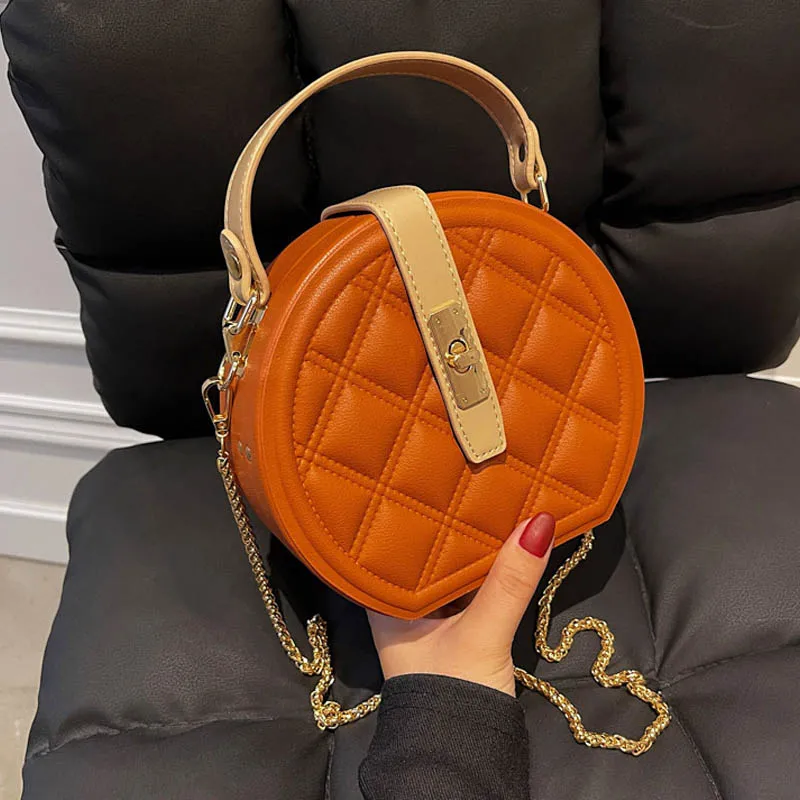 Fashion Luxury Women Chain Shoulder Round Bag  High Quality Handbag Purse Designer Round Shape Crossbody Bags Female Handle Bag