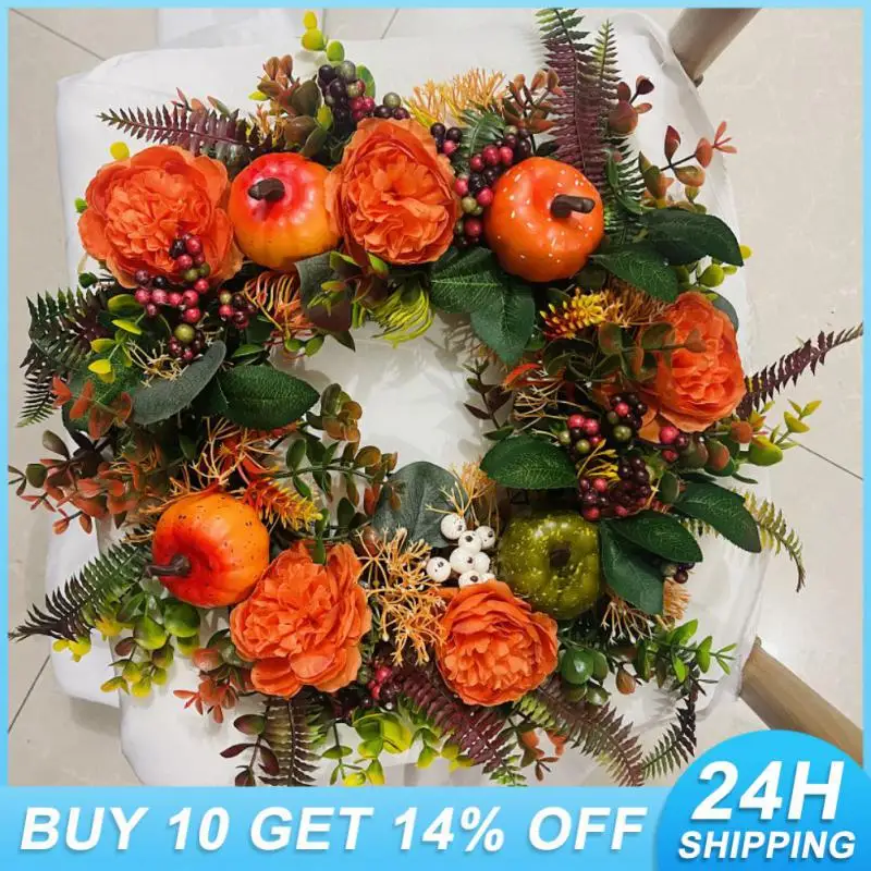 

Pumpkin Door Hanger Artificial Classic Hang Ornaments Durable And Reusable Decorations Thanksgiving Wreath Home Decoration