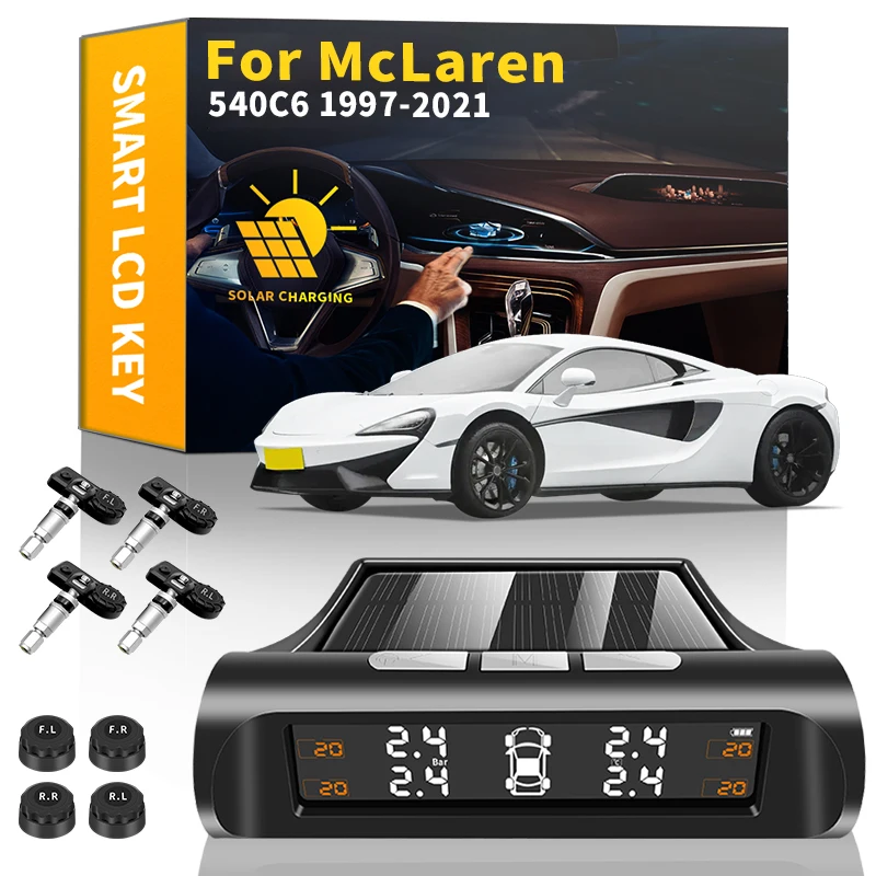 

Car TPMS Tyre Pressure Monitoring System Solar Power Digital LCD Display Auto Security Alarm Systems For McLaren 540C6 1997-2021