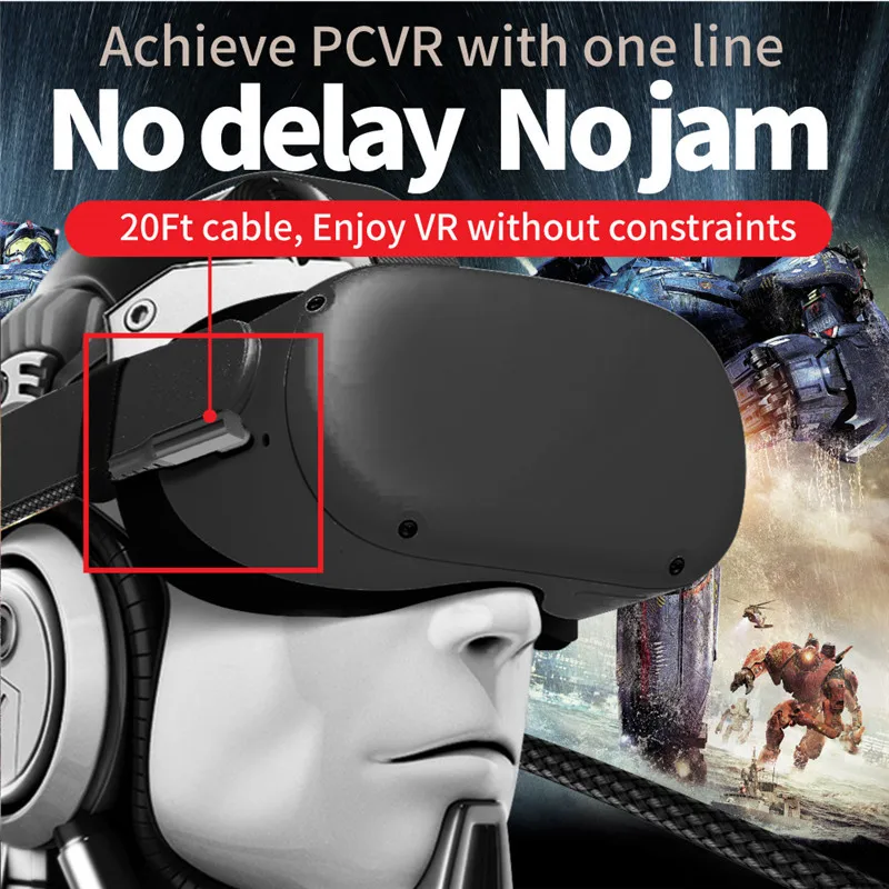 USB 3.1 Gen 2 VR Link Cable For Oculus Quest 2 3M 5M Type C Data Transfer Charging Cable USB-A to Type-C for Quest2 Accessaries