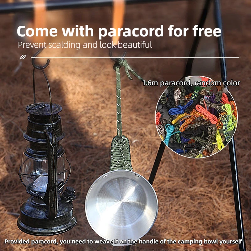 Дешево Уличная походная миска для пикника Sierra Bowl 304 из нержавеющей стали 450 мл 600 мл столовая посуда для пикника барбекю походная чашка сумка для хра...