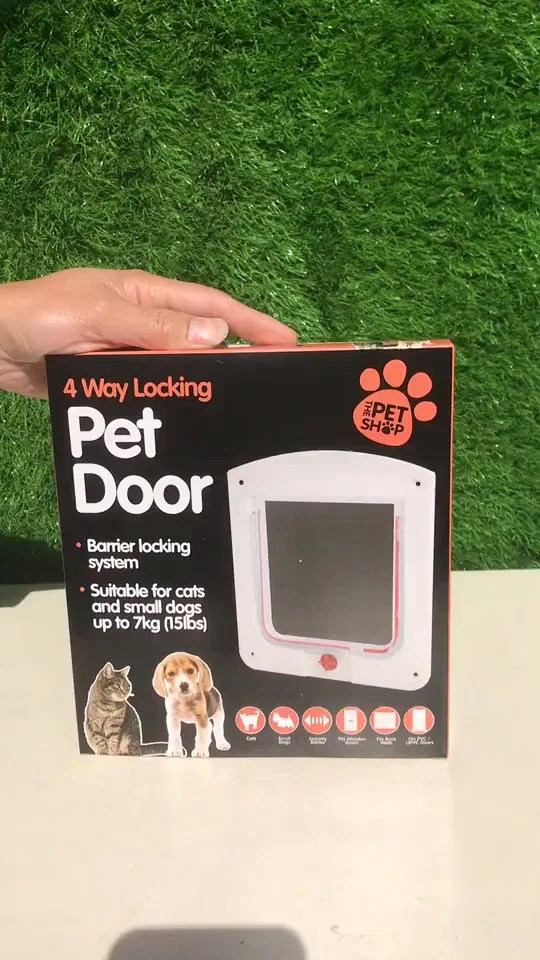

Pet Door Dog Cat Box Doors Porta Mascota Small For Cats And Glass Sliding 4 Way Locking Designer Accessories Flap Dogs