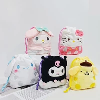 sanrio kuromi kawaii cartoon coin purse storage bags cute stuffed plush animals plushie soft stuffed for girls birthday gifts