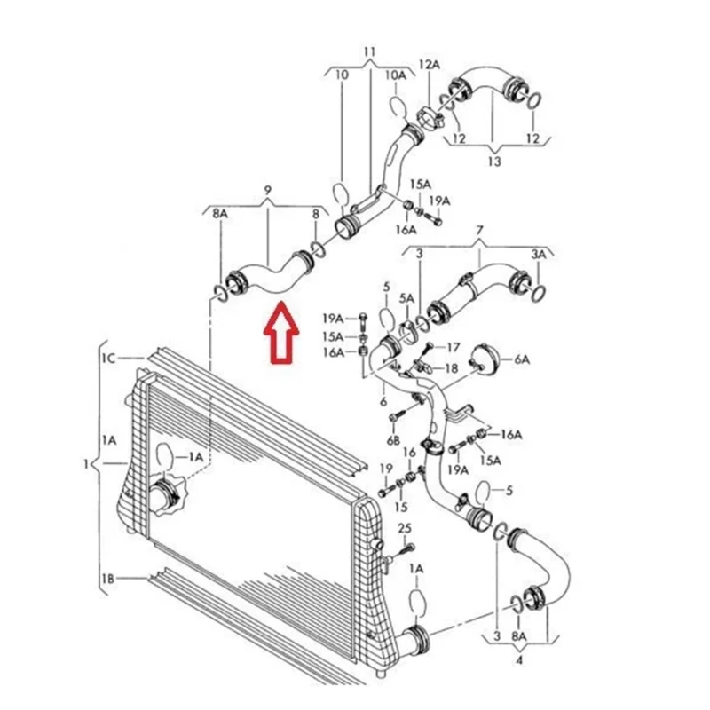 Интеркулер воздухозаборник воздуховод шланг воздушная трубка герметичность для