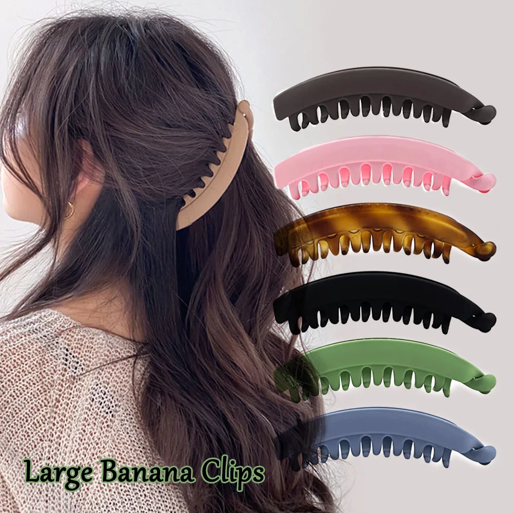 Frosted Hair Claws Classic Women Non-slip Ponytail Barrettes Hairpins For Fine Hairs