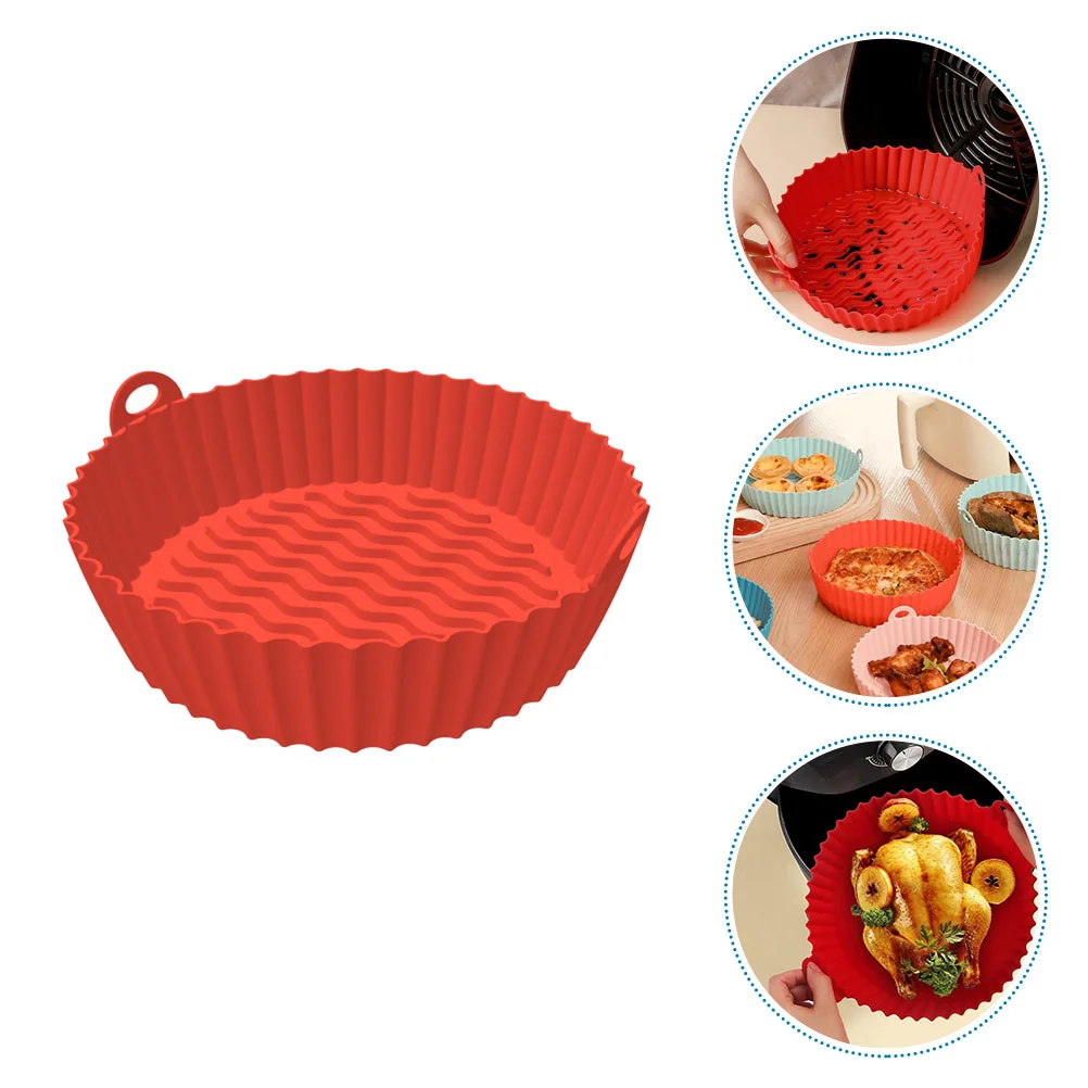 

Air Fryer Silicone Liner Basket Baking Accessories Pot Pan Oven Reusable Bowl Replacement Tray Fryers Steamer Microwave Paper