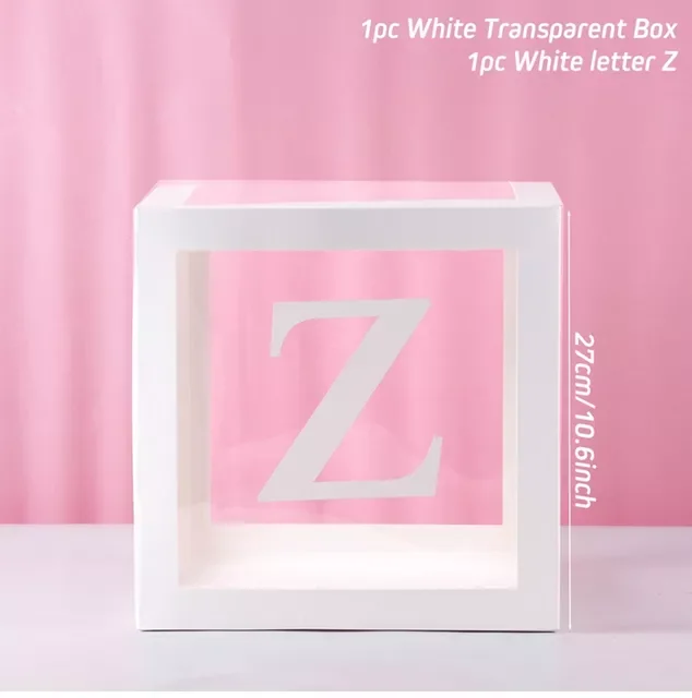 

Прозрачная упаковочная коробка с именем, коробка для воздушных шаров на день рождения, декор для 1-го дня рождения на свадьбу, детский латекс...