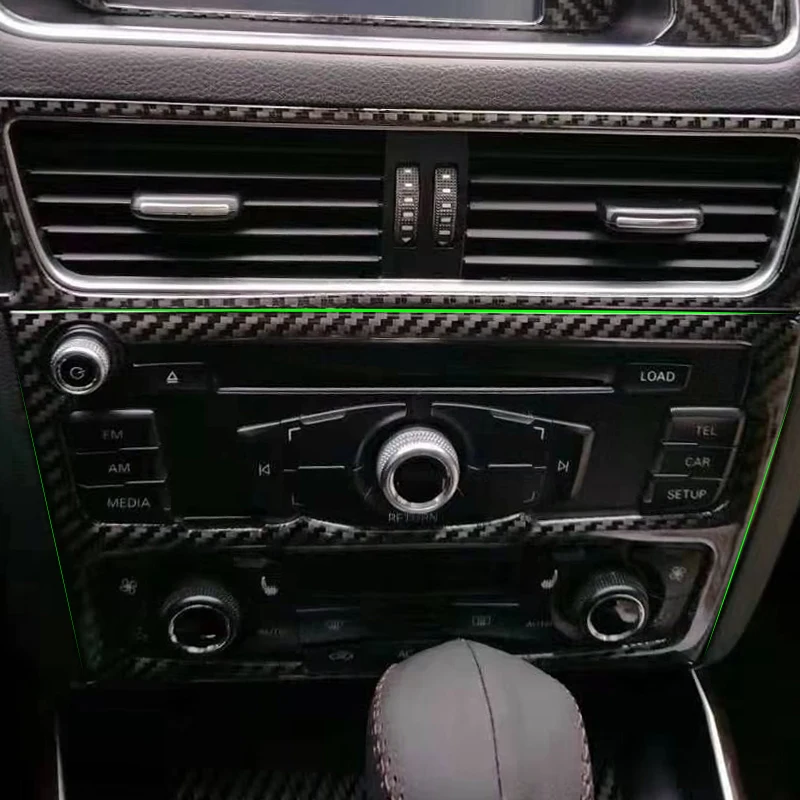 

Для Audi Q5 A4 B8 A5 2010 2011 2012 2013 2015, центральное управление из углеродного волокна, панель CD, обшивка