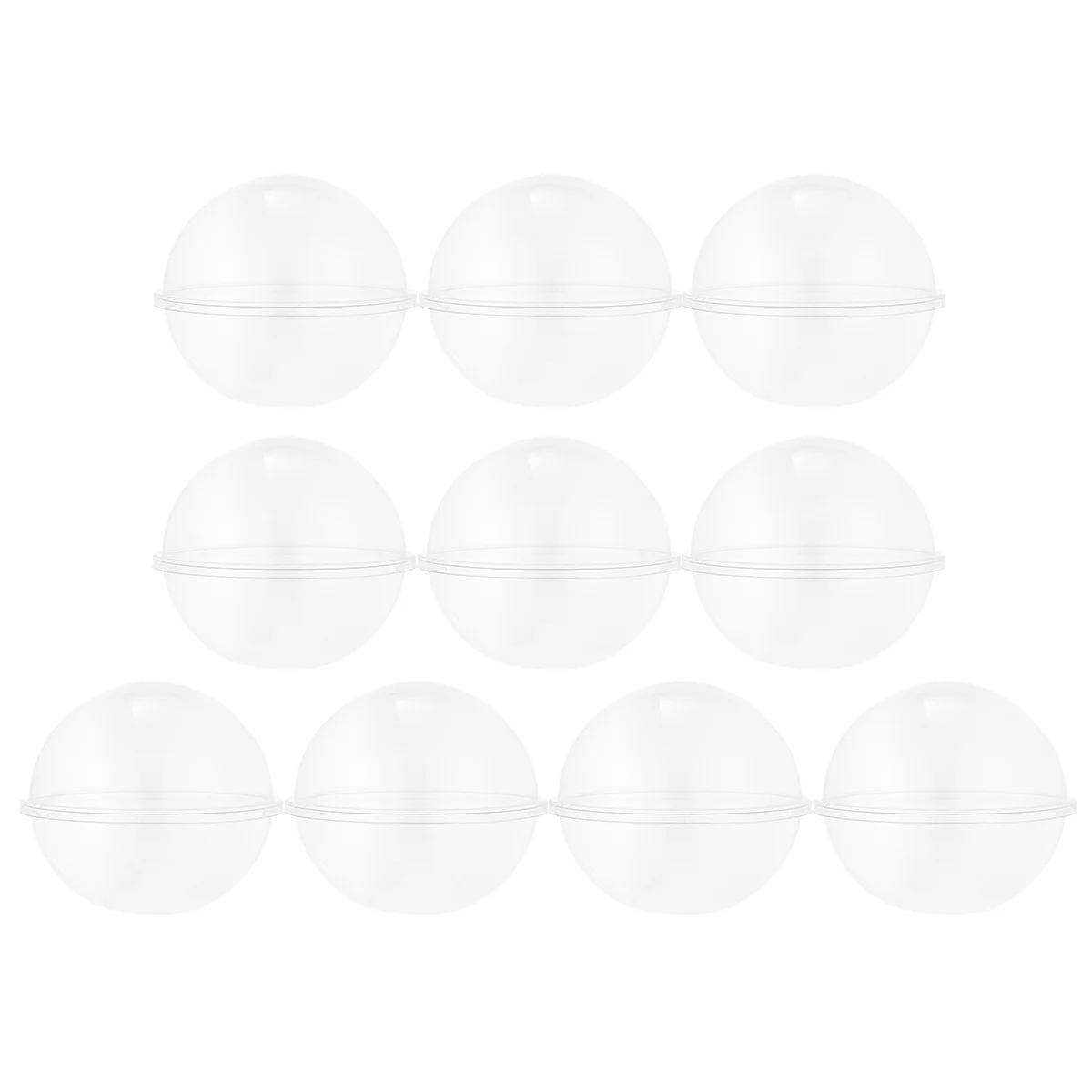 10 Pcs Clear Muffin Box Plastic Container Fillable Balls Cake Lid Food Containers Lids Sphere Transparent Baubles
