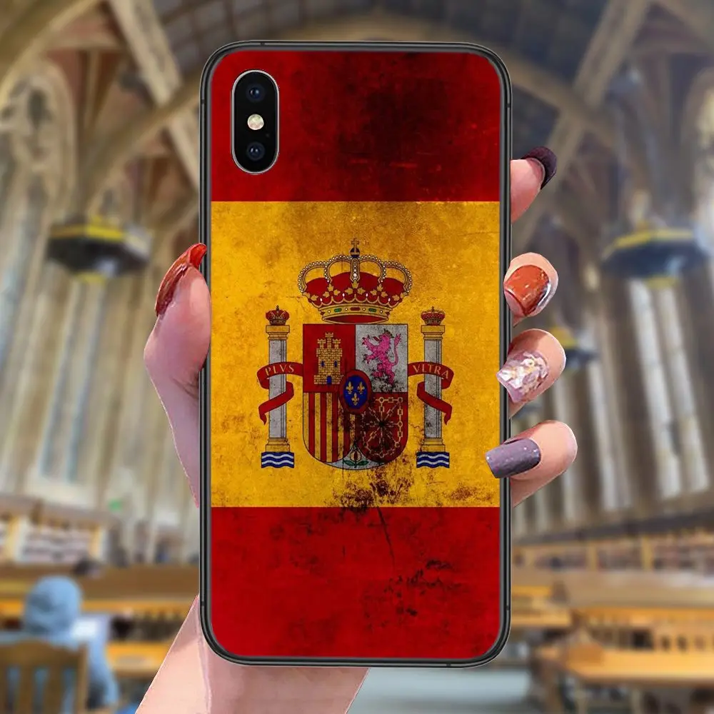 Черный водонепроницаемый Роскошный футляр модный по полуцене флаг Испании для