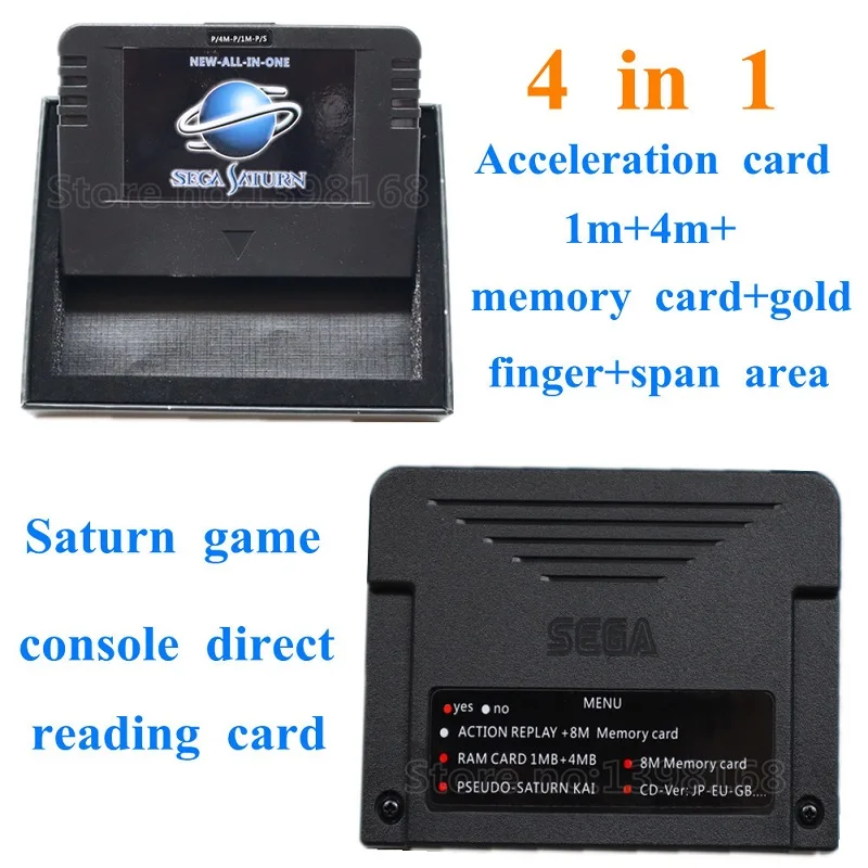 

Original ALL IN Sega Pseudo Saturn Cartriage Action replay Card with Direct reading 4M Accelerator Goldfinger function 8MB memor