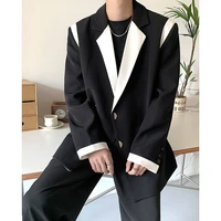 black blazer men fashion society mens dress jacket korean loose oversized casual suit jacket men office formal jacket m 2xl