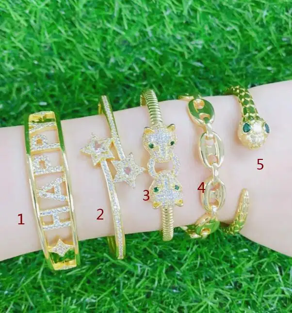 

1pcs Crystal Zircon HAPPY star Leopard snake Enamel Bangle for Women Adjustable Open Cuff Bangles Best Party Jewelry fd5d