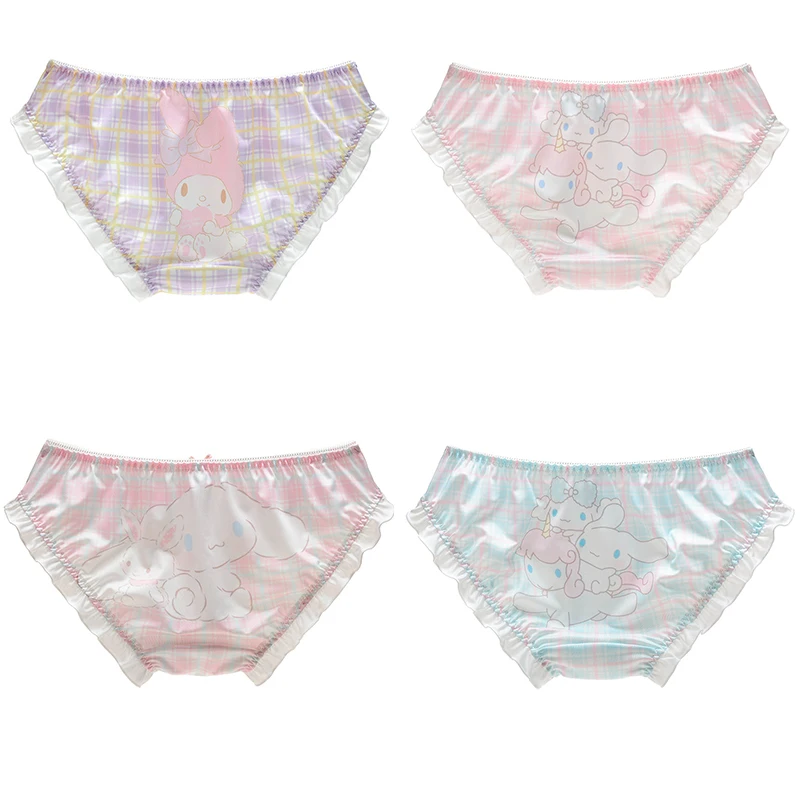 

Kawaii Sanrioed Cinnamoroll My melody Japanese Briefs Milk Silk Panty Cartoon Wommen Underpants Cute Designs Panties Underwear