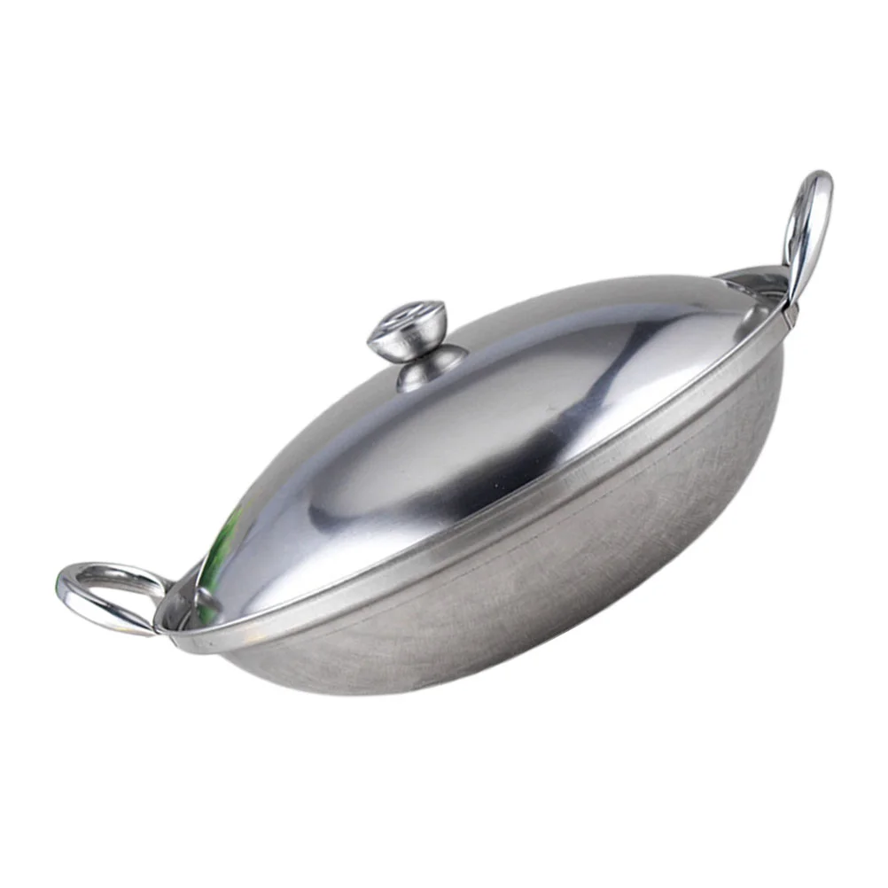 

Wok Pan Pot Steel Stainless Paella Shabu Cooking Hot Frying Fry Stir Skillet Korean Inductioncooker Stove Bottom Cookware Pots