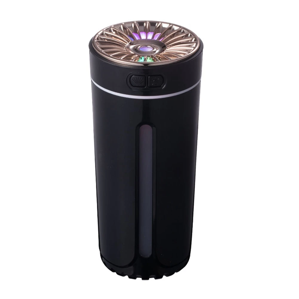 

Wireless Air Humidifier Colorful Lights Mute USB Fogger Purifier 800MAh Rechargeable Cool Mist Maker for Car Black