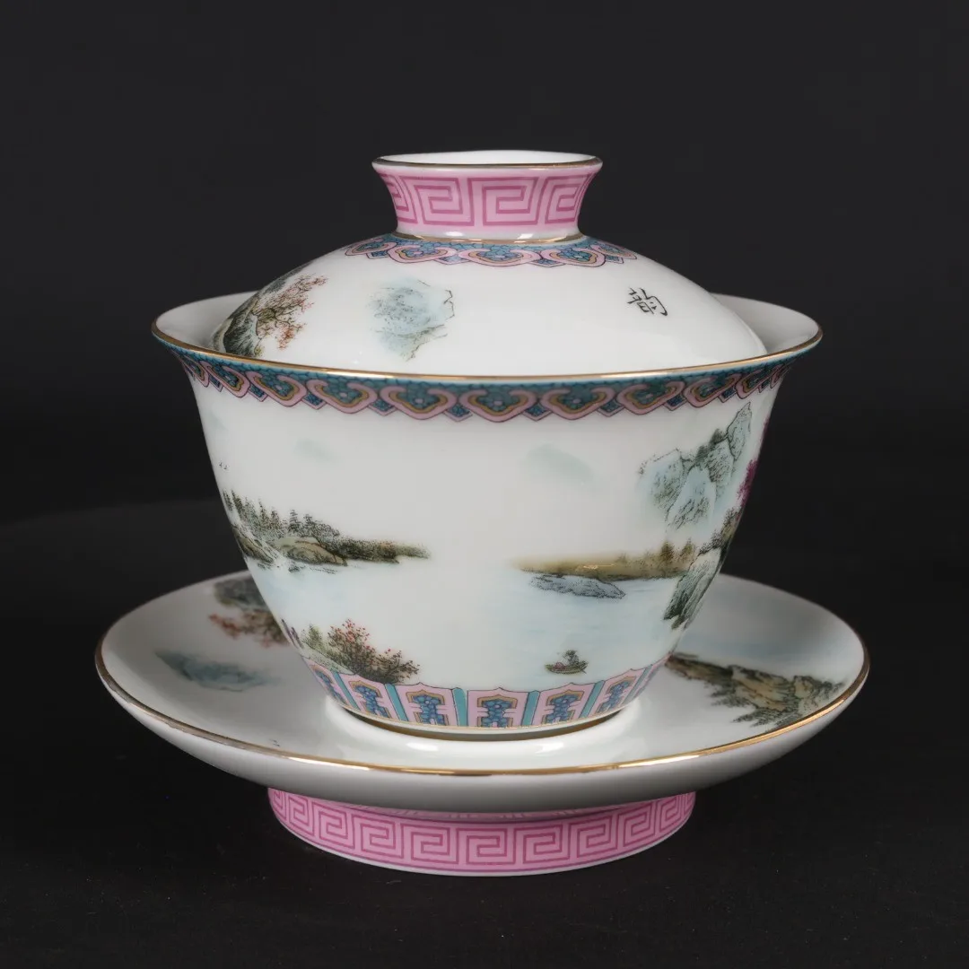 Семейная чаша с крышкой керамическая чашка Gongfu teif Jingdezhen Ceramics Gaiwan для чайной