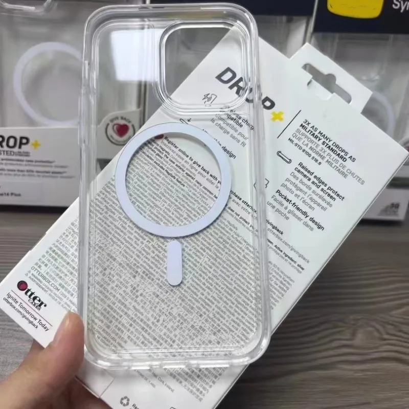 ONEVAN Proteção anti-queda Para Otter Caixa de Simetria MagSafe Series Transparente Para iPhone 12 ProMax 13 Pro 14 Pro Max Plus
