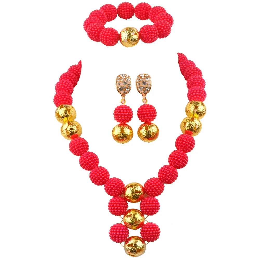 Laanc Африканское красное ожерелье Ювелирные изделия Нигерийская коллекция