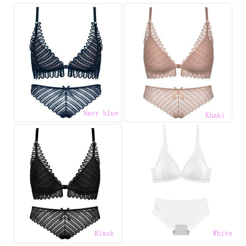 

New Women Set Sexy Backless Lace Seamless Bra Lingerie Femme Sunderwear Push Up Underwear Briefs Women Wireless Lingerie Sets