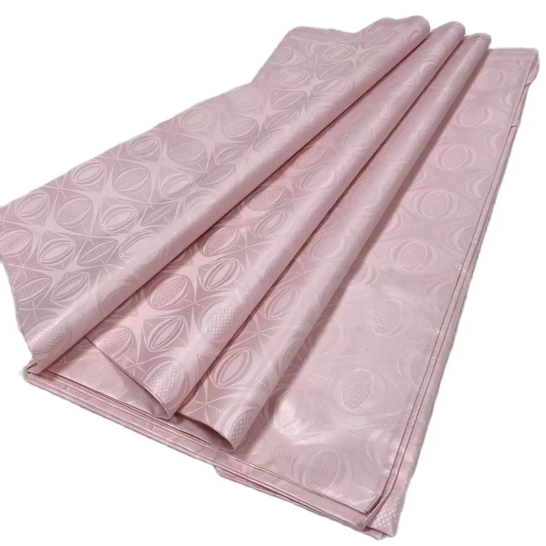 

Tissu Jacquard Guinea Brocade Pink Shadda Shampoo Real Bazin Riche Original 2022 Fabric XB24028108