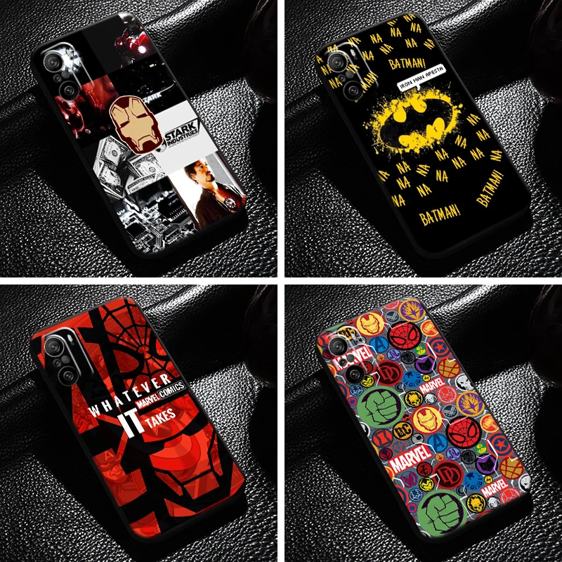 

Marvel Avengers For Xiaomi Redmi K40 Pro Gaming Phone Case Black Coque Soft Liquid Silicon Silicone Cover Funda