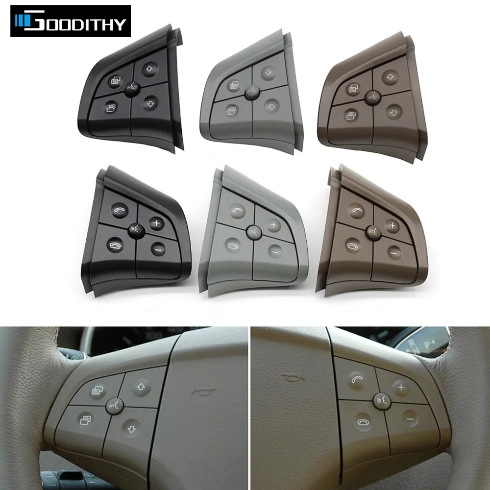 Car Steering Wheel Multi-function Audio Buttons Kit Phone Switch Control Keys For Mercedes Benz W164 ML GL W245 B,W251 R Class