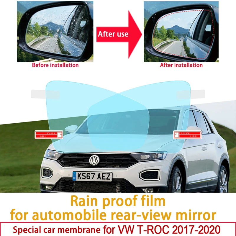 

For Volkswagen VW T-Roc Car Rearview Mirror Protective Film Anti Dazzle Waterproof Anti Fog Rainproof Film Car accessories