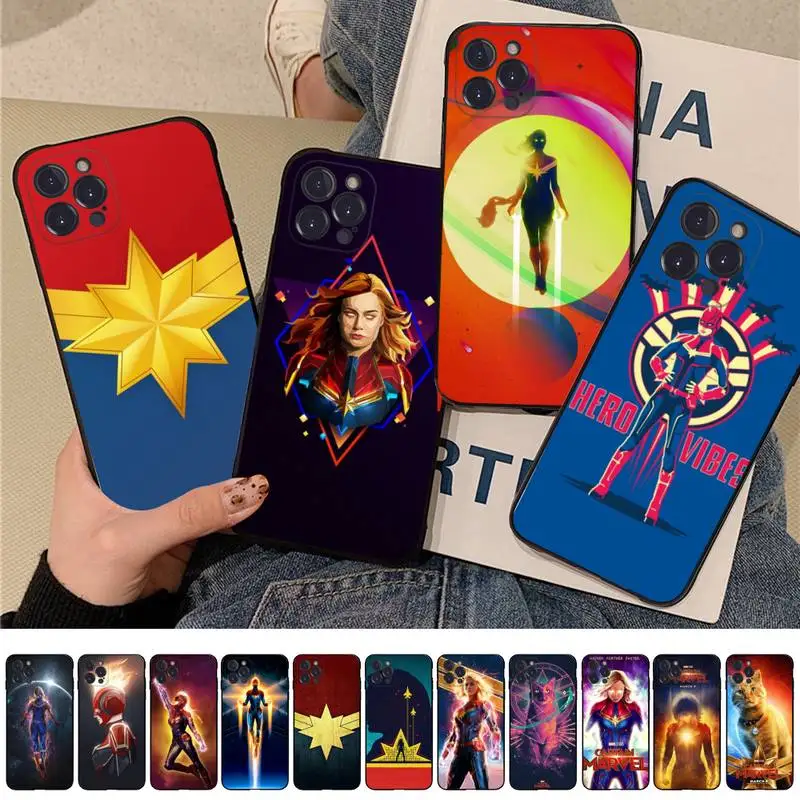 

Disney Captain Marvel Phone Case For iPhone 14 13 12 Mini 11 Pro XS Max X XR SE 6 7 8 Plus Soft Silicone Cover