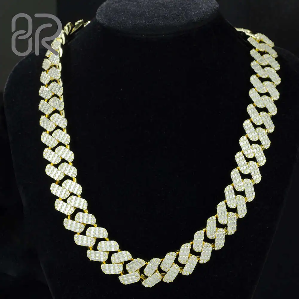 20 мм 18 &quotVvs муассанит бриллиантовое ожерелье толстая овальная линия изумрудное