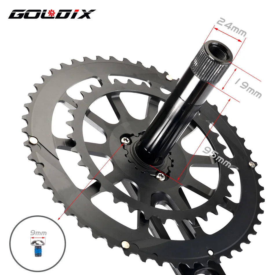 GOLDIX ixf ROAD Cranks Arms for Bicycle Crankset Bottom Bracket ROAD Crank 170mm Chainring Crown 50-34T 53-39T for Sram xx1