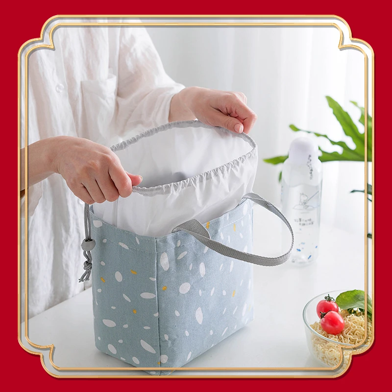 

Thickened Insulated Lunch Bag with Drawstring Closure Perfect for Camping Picnics BBQs Students Couples and On-the-Go Kitchen
