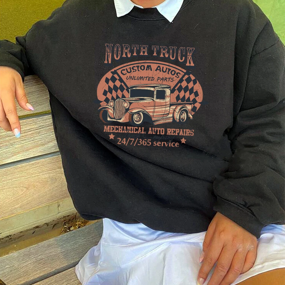

Новая однотонная модная мужская Толстовка North толстовки с символикой грузовиков в стиле Харадзюку, свитшот с круглым вырезом, худи в стиле хип-хоп, уличная одежда