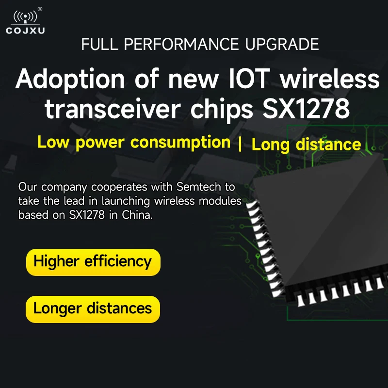 433/470 МГц SX1278 LoRa широкоформатный спектр 2 Вт Мощность SPI 33dBm COJXU флуоресцентная