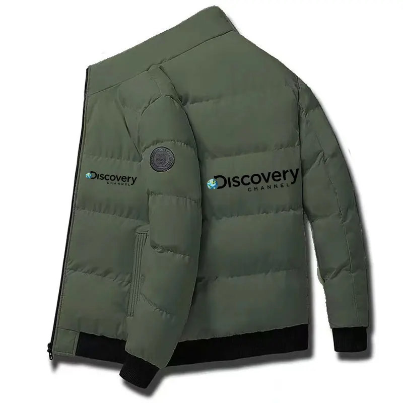 

Discovery Channel - Jackets Coat Autumn Winter Casual Zipper Coats Bomber Jacket Scarf Collar Fashion Male Outwear Slim Fit
